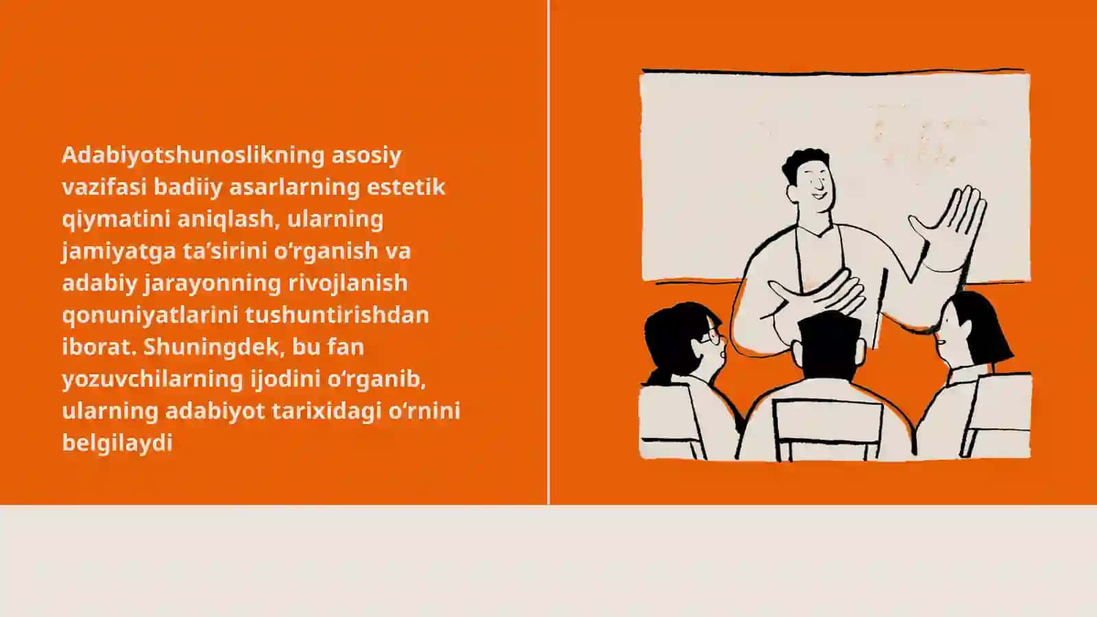 Adabiyorshunoslik asoslari fani va zamonaviy adabiyot qarashlar mavzusidan tayyorlagan taqdimoti 4