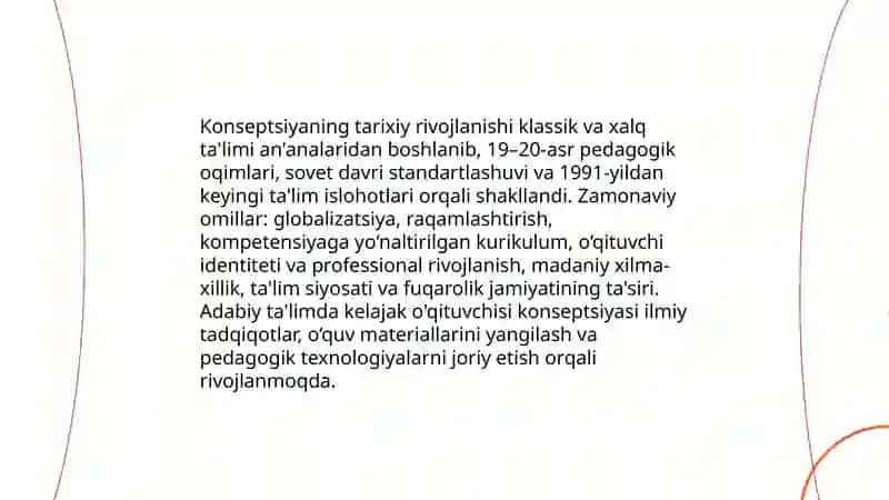 Adabiy ta'limda kelajak o'qituvchisi Konseptsiyasi 4