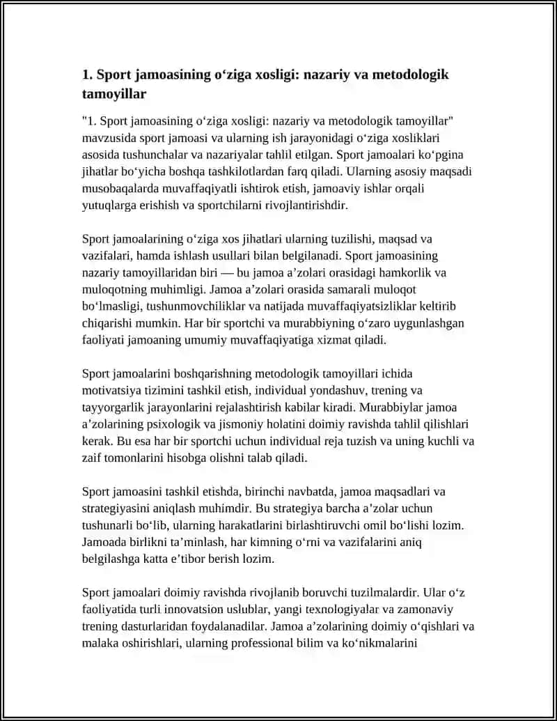 Sport Jamoasining O‘ziga Xosligi va Sportchida Sportga Xos Spesifik Xarakter Xususiyatlar 4