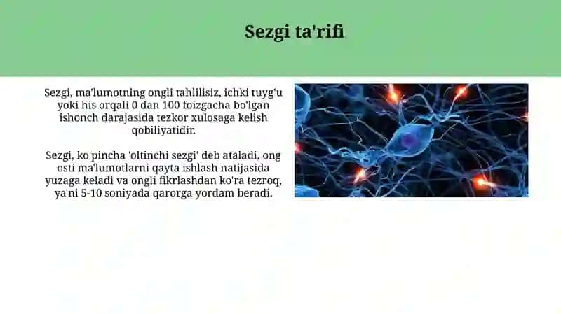 Sezgivaidrok:farqi,oʻzarobogʻliqligi 4