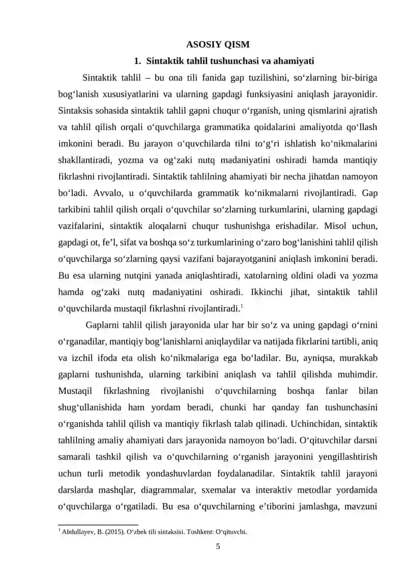 Ona tili darslarida sintaktik tahlil qilish metodikasi 4