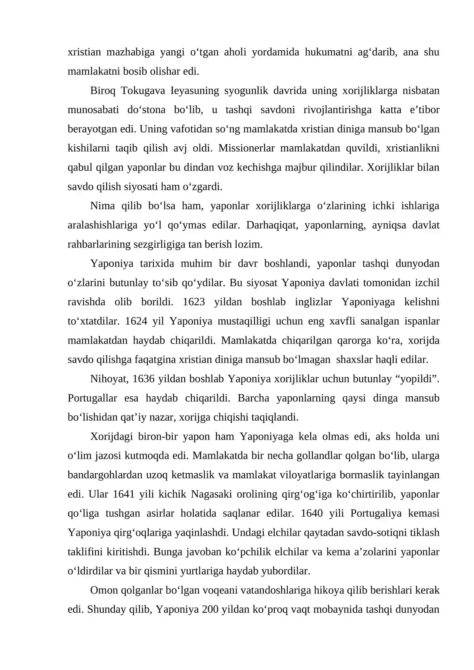 XVIII ASRNING II – YARMI  VA XIX ASRNING 70-YILLARIDA YAPONIYANING SIYOSIY, IQTISODIY VA IJTIMOIY AHVOLI 4