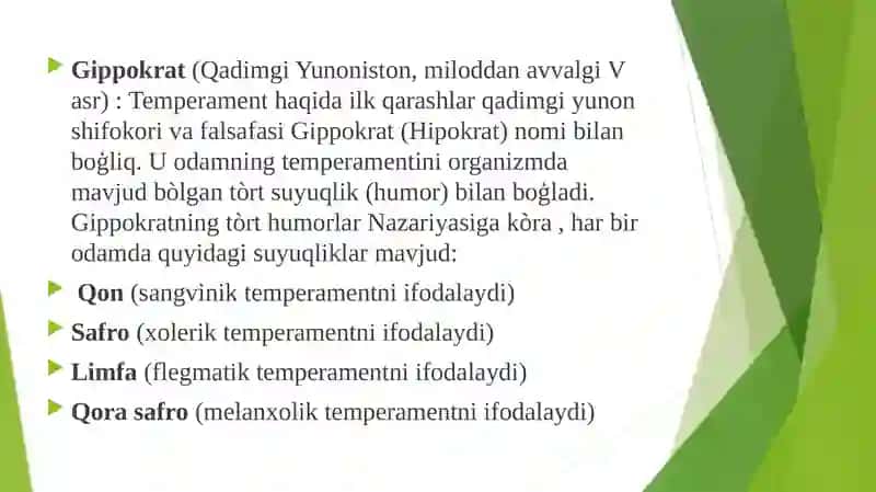 Temperament-shaxs tuzilmasi sifatida 4