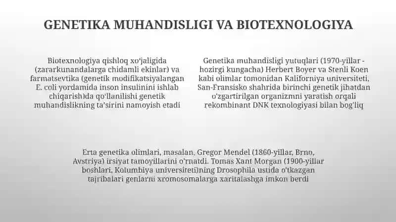Genetika rivojlanish bosqichlari 4