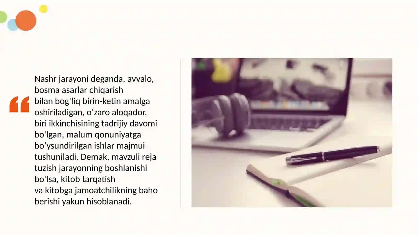 Nashr jarayonining ijodiy bosqichlari 4