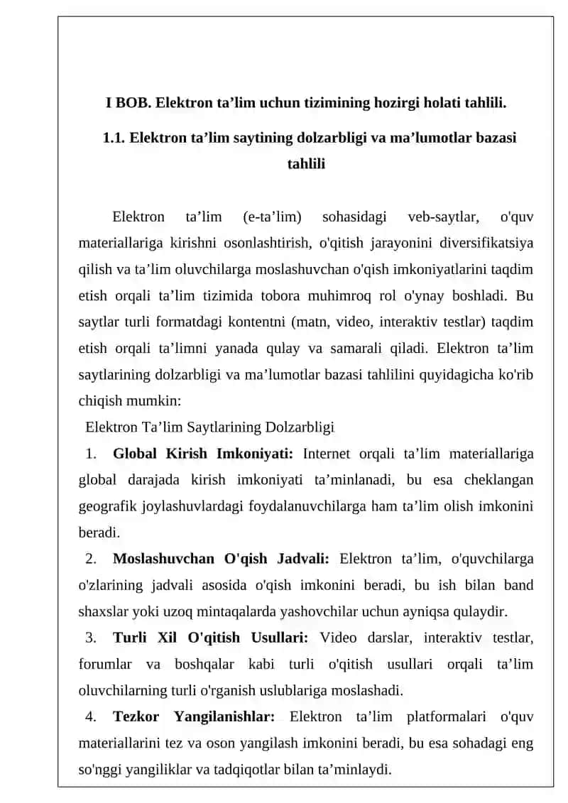 Elektron ta’lim saytining interfeysi 4
