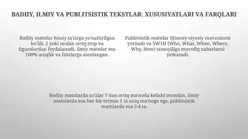 Matn turlari va uning oʻziga xos jixatlari 4