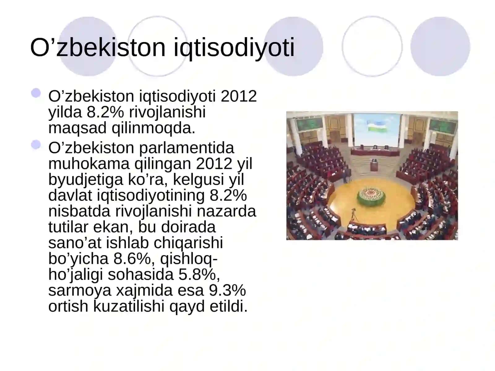 O’zbekistonning o’z istiqlol va taraqqiyot yo’li taraqqiyotning o’zbek modeli 4