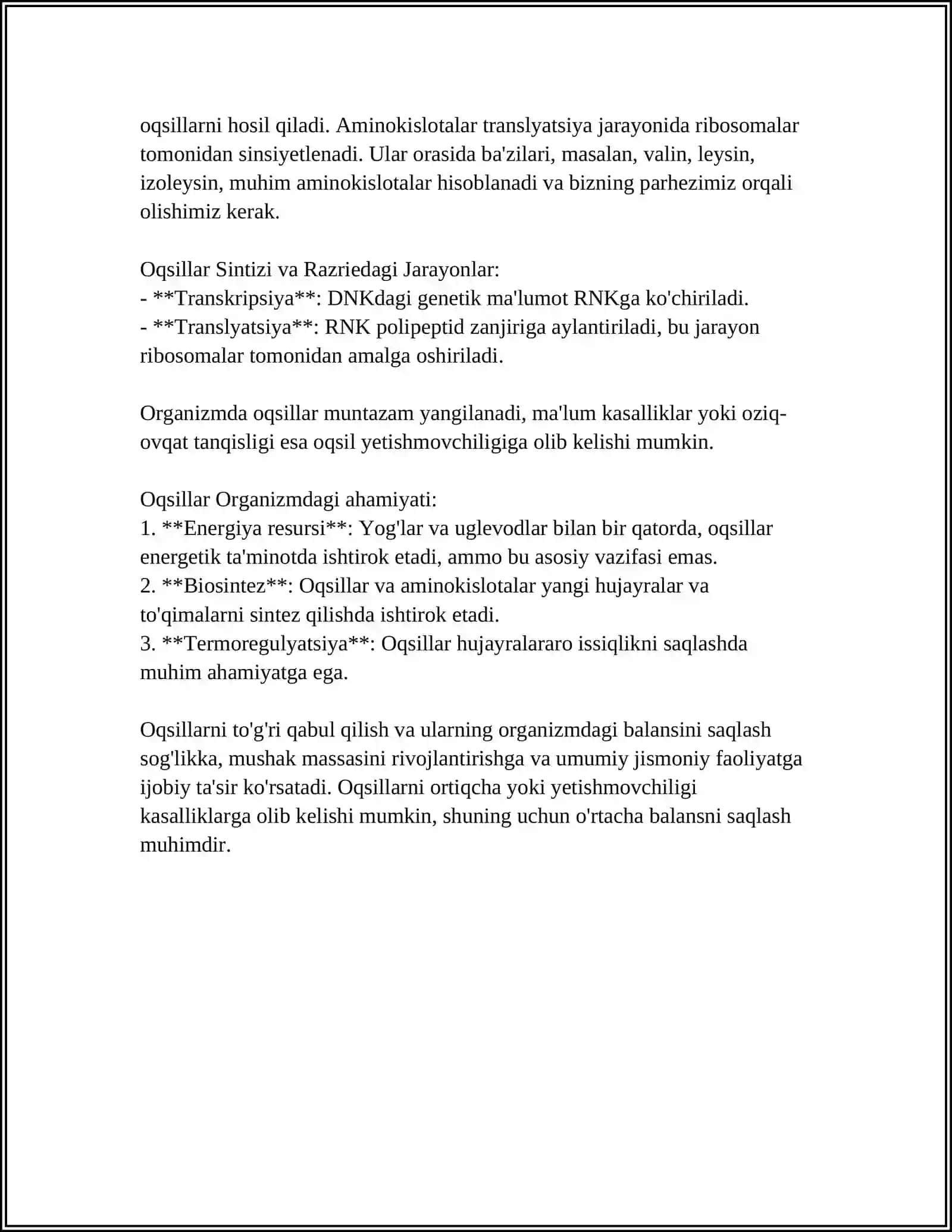 ASOSIY OZUQAVIY MODDALAR-OQSILLAR,YOGʻLAR,KARBON SUVLAR,MINERAL MODDALAR, VITAMINLARNING BIOLOGIK ROLI VA ASOSIY MANBALARI 4