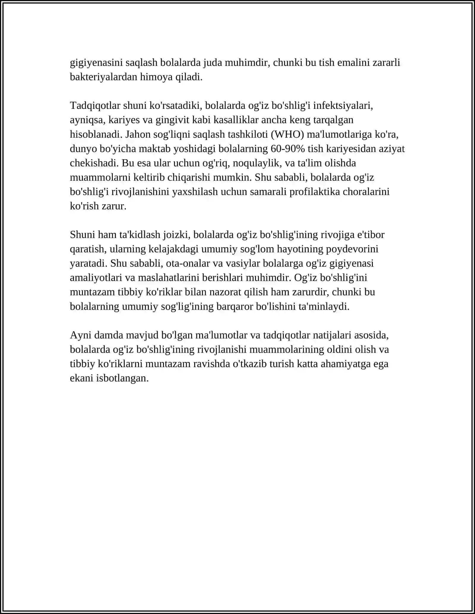 BOLALARDA OG'IZ BO'SHLIG'I, XALQUM QIZILO'NGACH ANATOMIK FIZIOLOGIK HUSUSIYATLARI 4