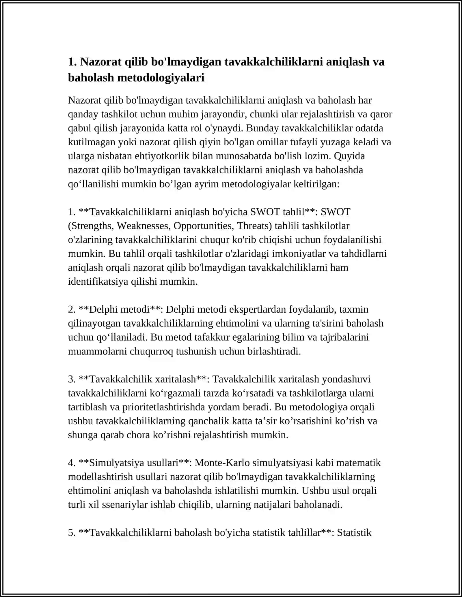 NAZORAT QILIB BOLMAYDIGAN TAVAKALCHILIK DARAJASINI KAMAYTIRISH BOYICHA TADBIRLAR 4