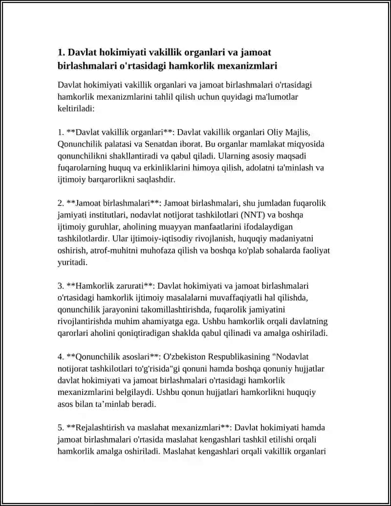 DAVLAT HOKIMYATI VAKILLIK O'RGANLARI VAZIFALARINI AMALGA OSHIRISHIDA JAMOAT BIRLASHMALARI VA OMMAVIY HARAKATLAR 4
