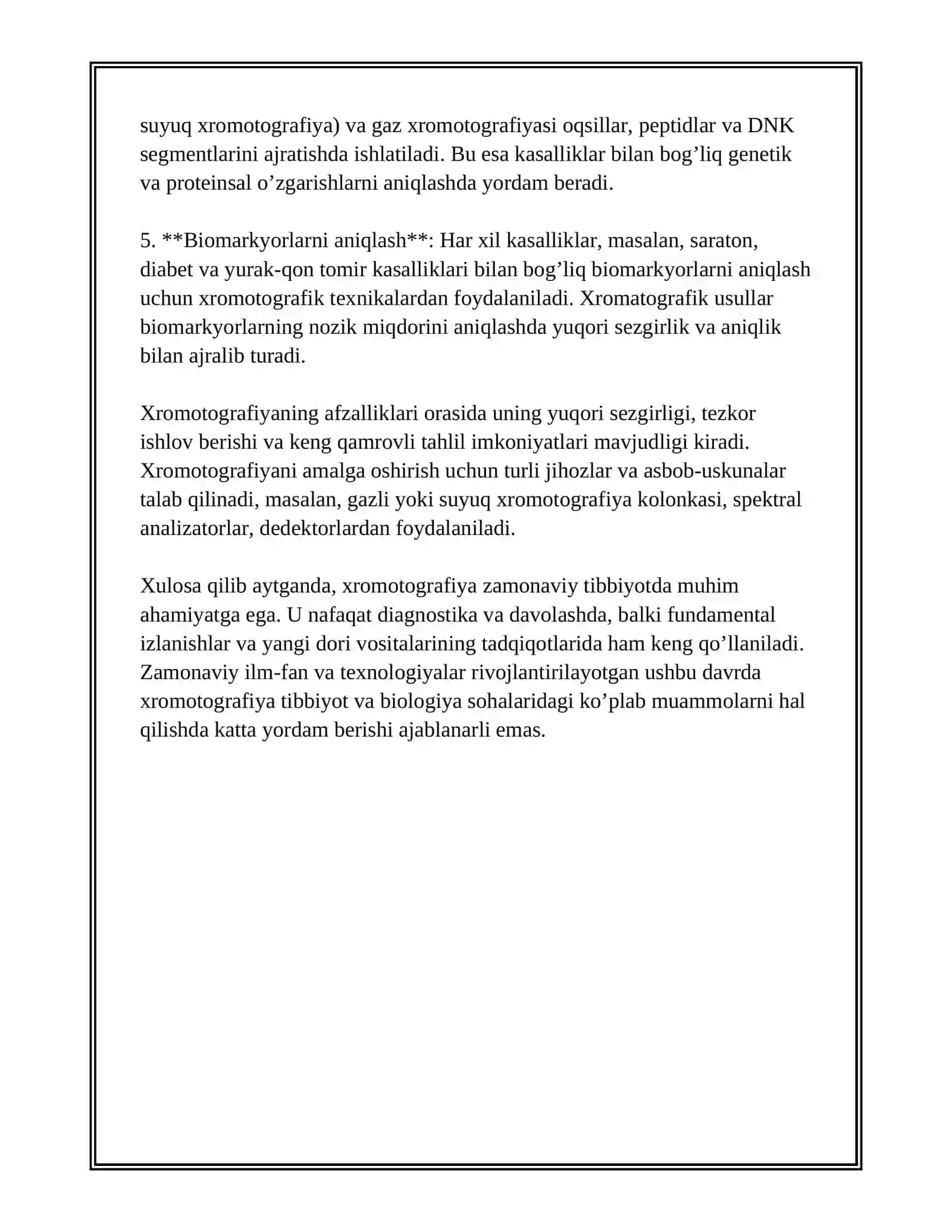 XROMOTOGRAFIYANING TIBBIY IZLANISHLARDAGI AHAMIYATI 4
