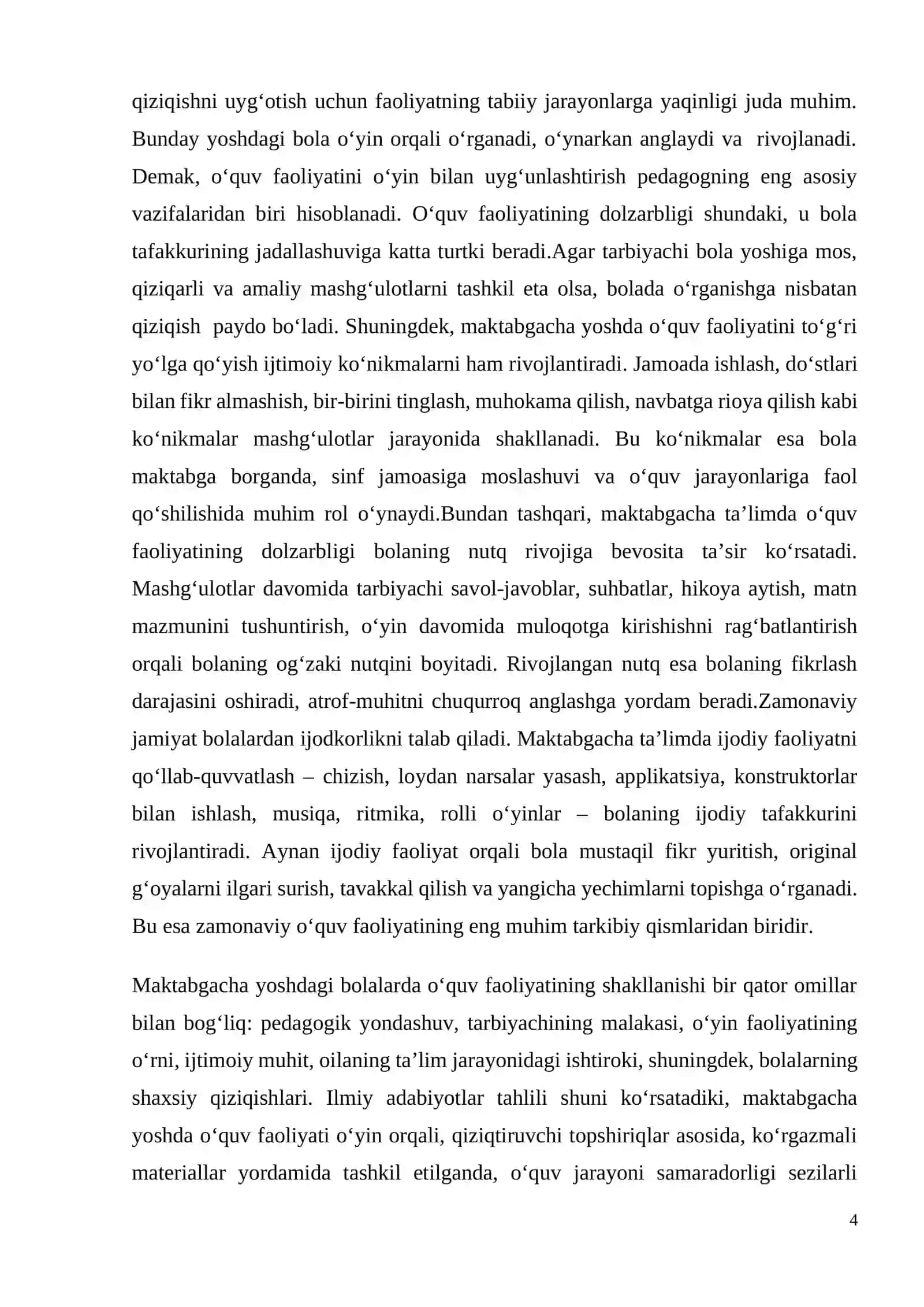 Bolalar psixologiyasi va psixodiagnostikasi KURS ISHI 4