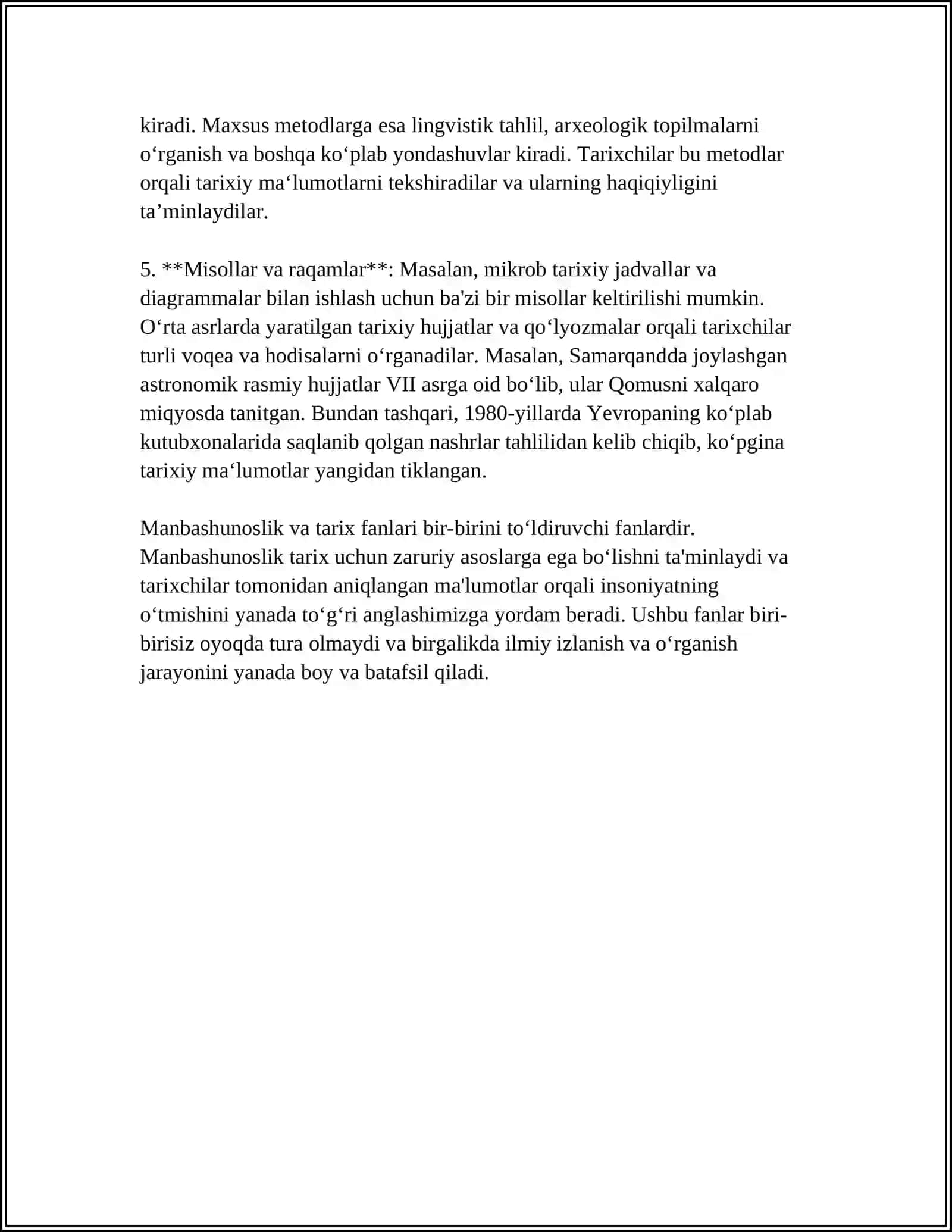 MANBASHUNOSLIK SOHASINING BOSHQA FANLAR BILAN BOĢLIQLIGI 4