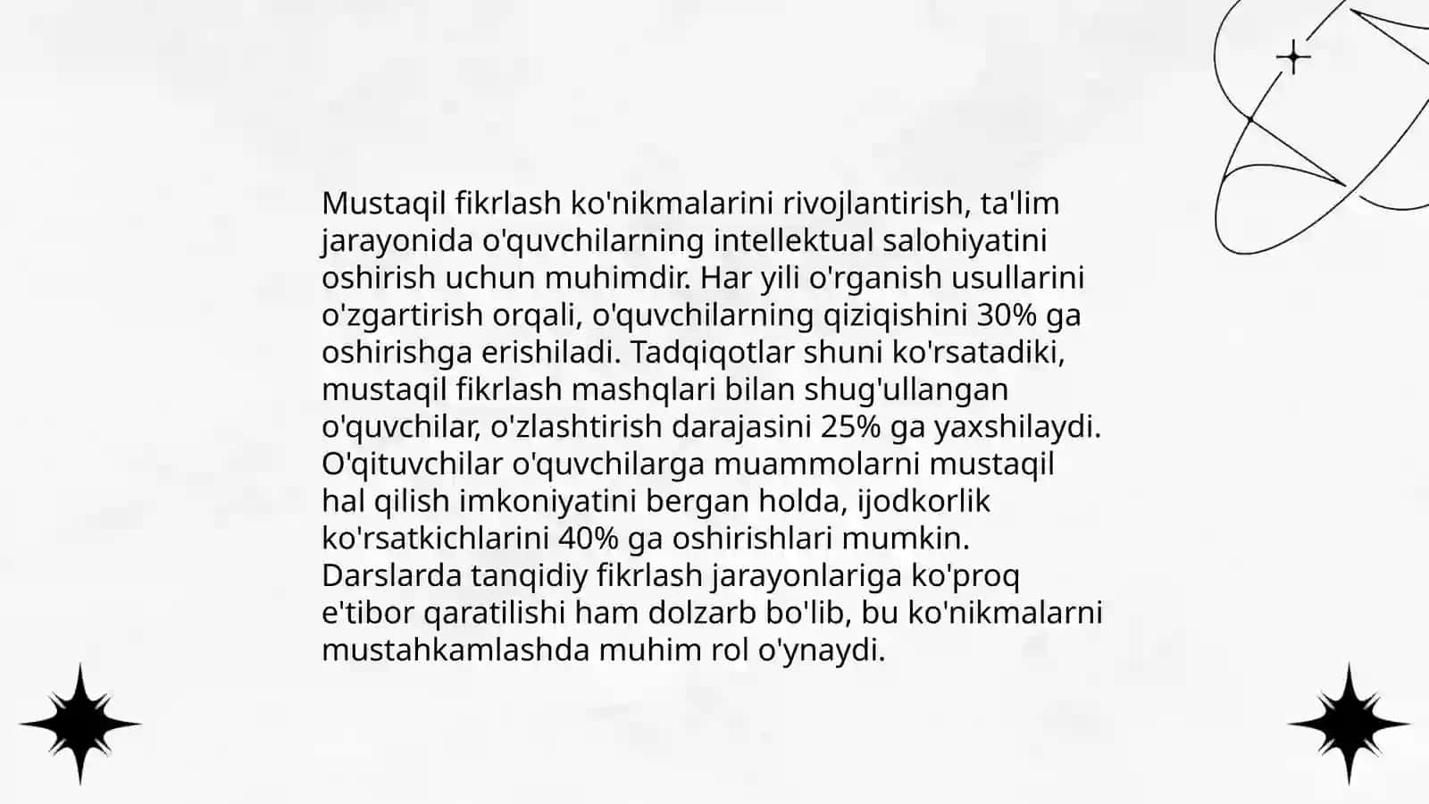 O'quvchilarda mustaqillikni shakllantirish tarbiya jarayoni samaradorligi omili 4