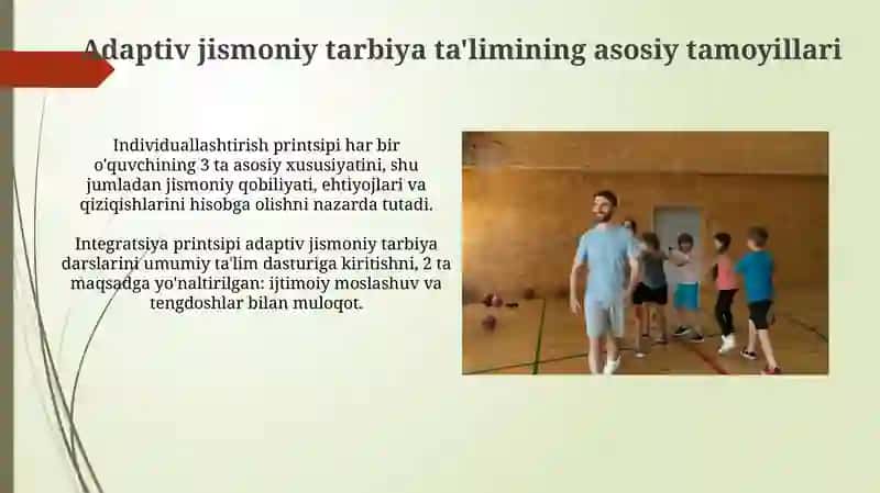 Adaptiv jismoniy tarbiya boyicha orgatish usullari 4