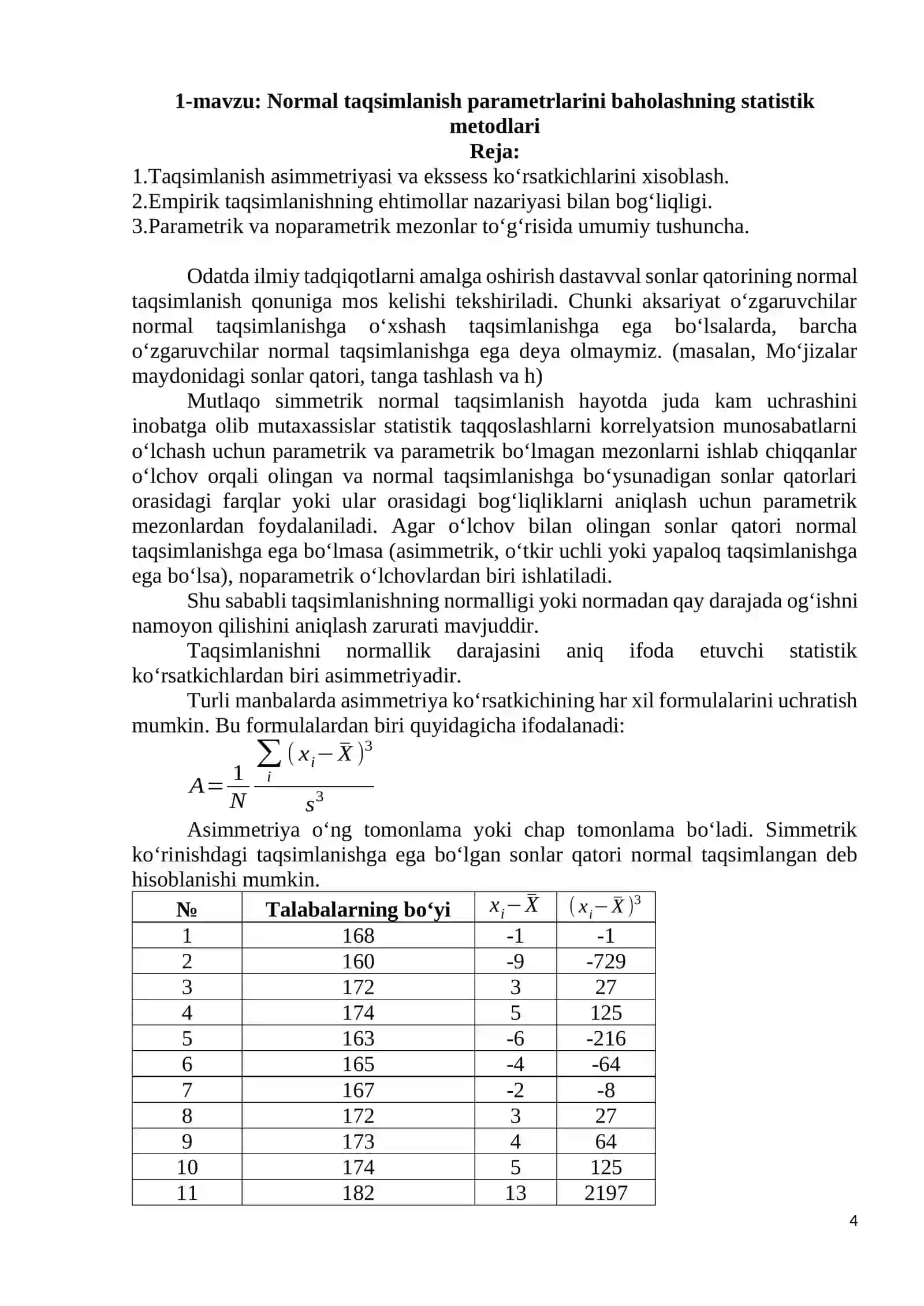Amaliy mashg`ulot ishlanma 4