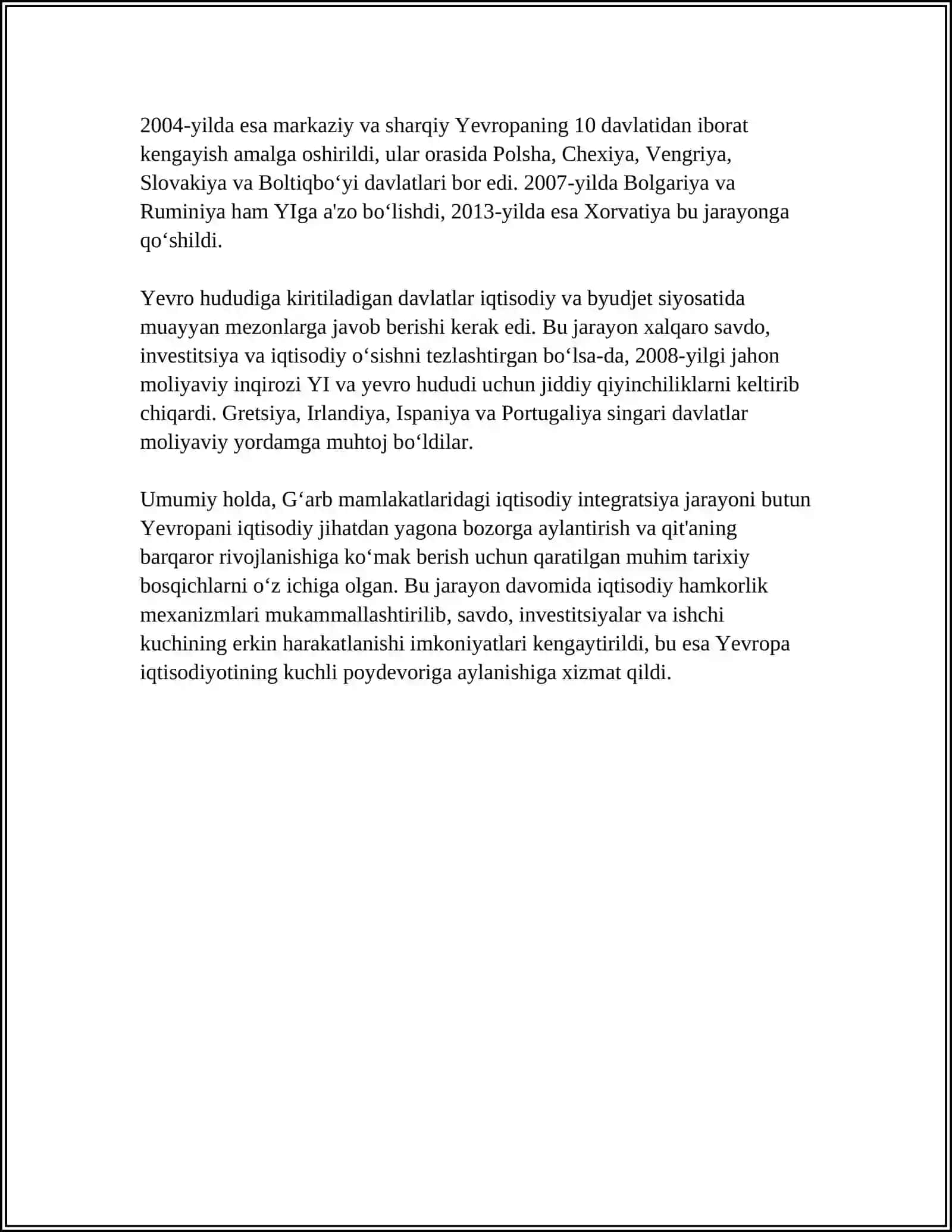 Gʻarb davlatlarida iqtisodiy integratsiya 4