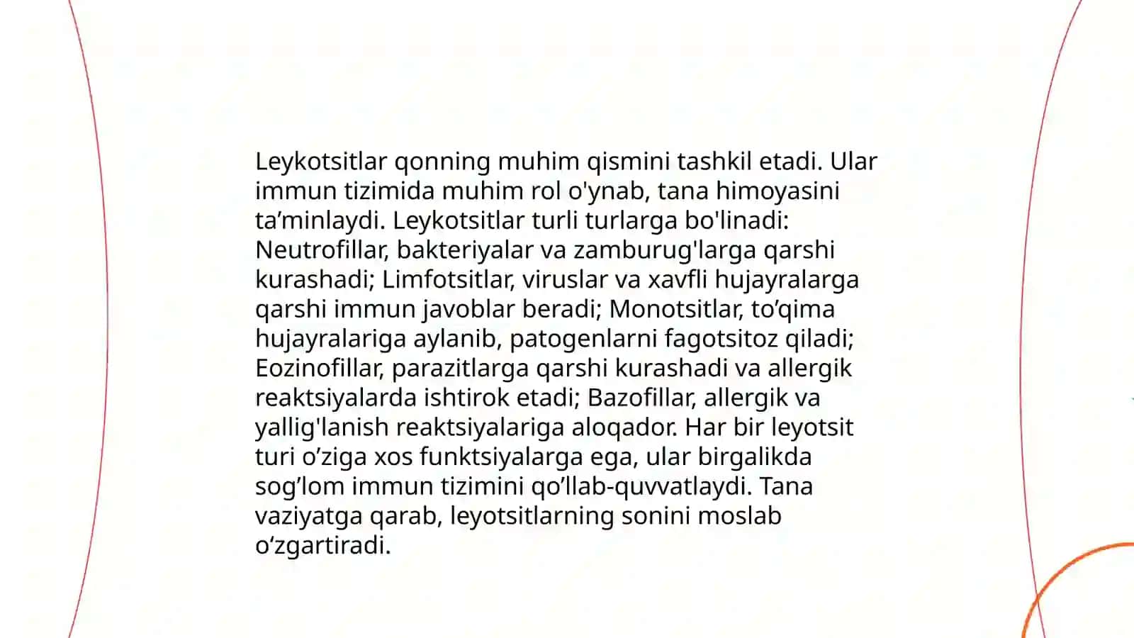 Leykotsitlar metabolizmi xususiyatlari 4