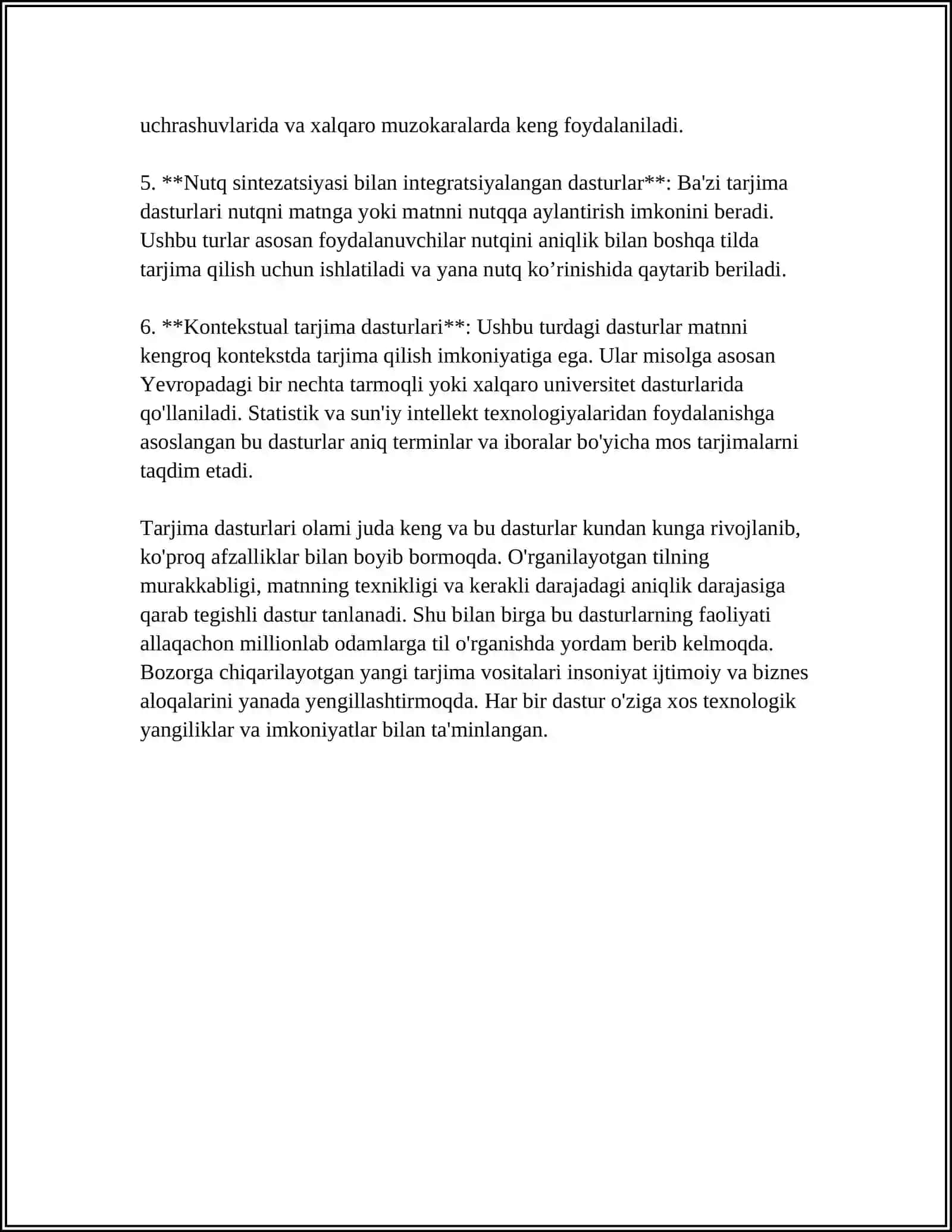 MAVZU:TARJIMA DASTURLARI VA ULARNING SOZLAMALARI 4