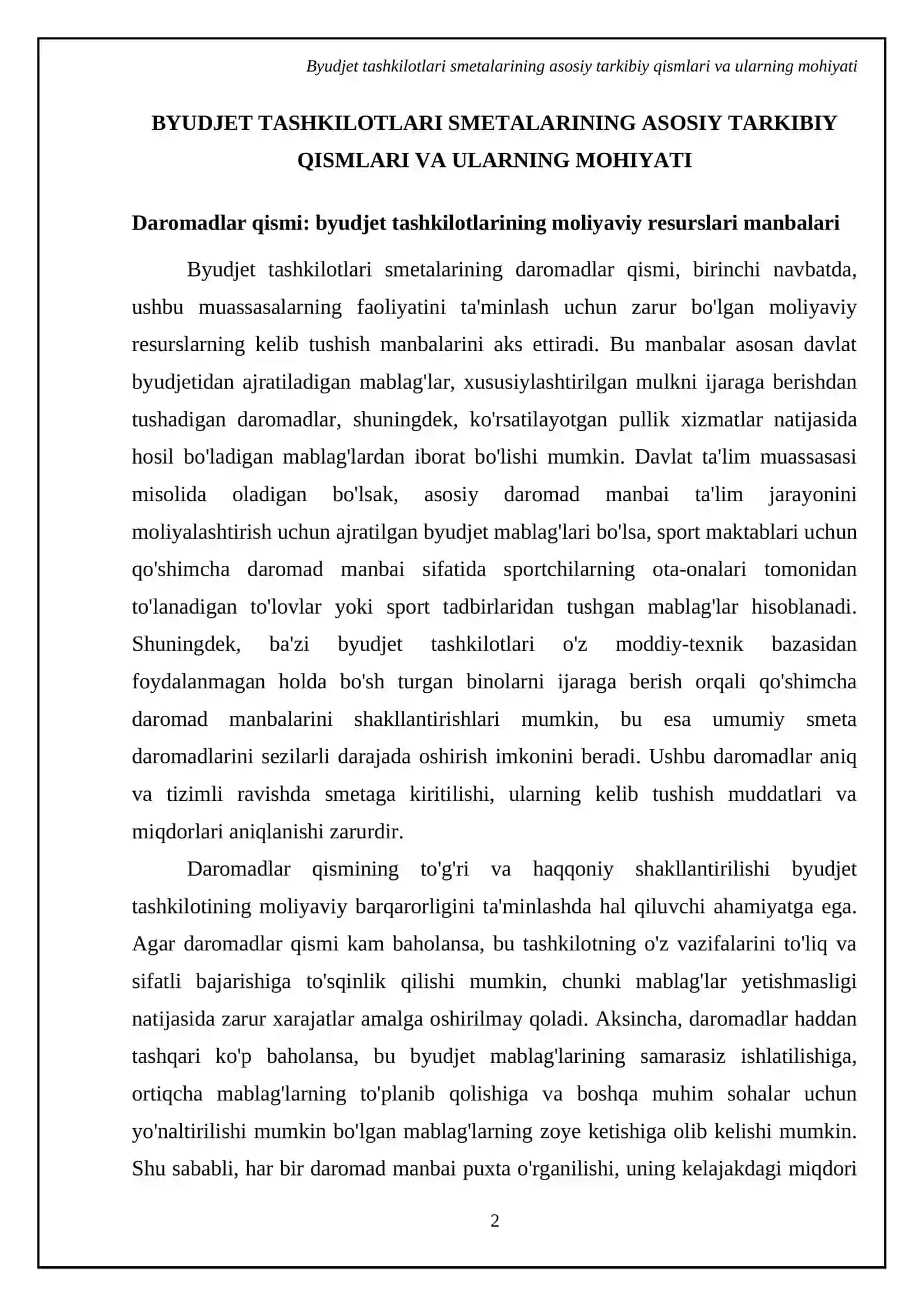 Budjet tashkilotlarida smetalar tarkibi va ularni shakllantirishning xususiyatlari 4