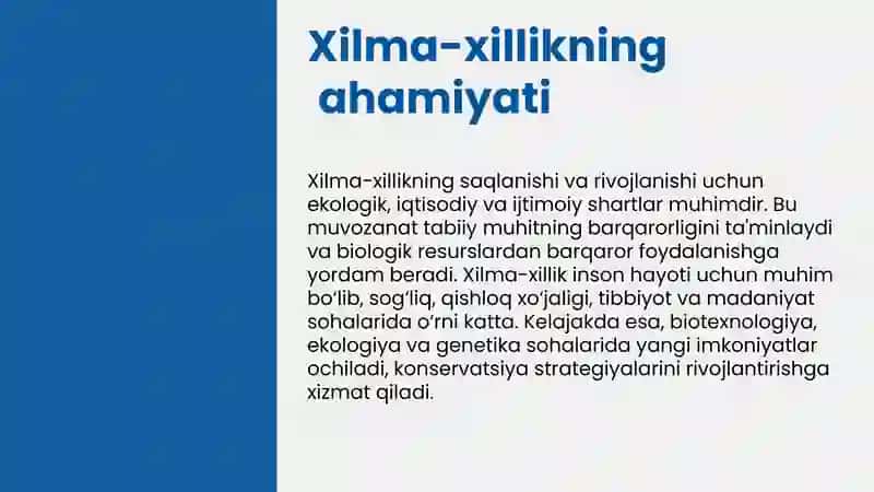 O'zgaruvchanlik:xilma-xilliknio'rganish 4