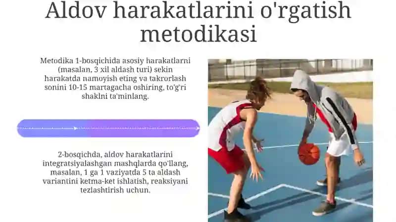 Basketbol ŏyinida aldamchi harakatatlar usullarini urgatish 4