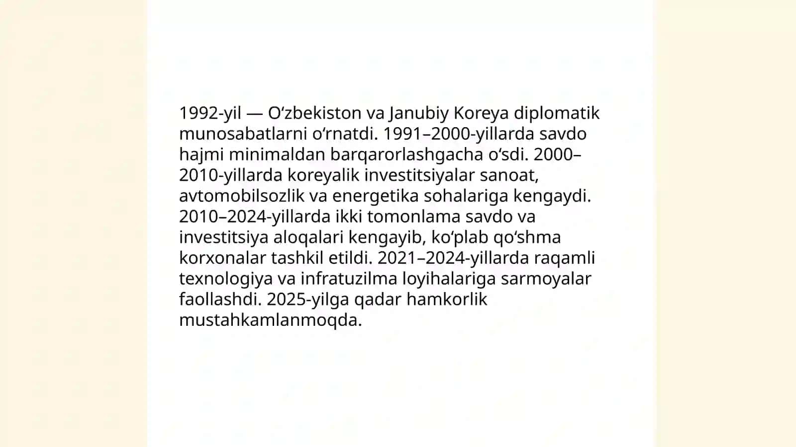 1991-2025 yillarda O'zbekiston va Koreya davlat tarqqiyoti 4
