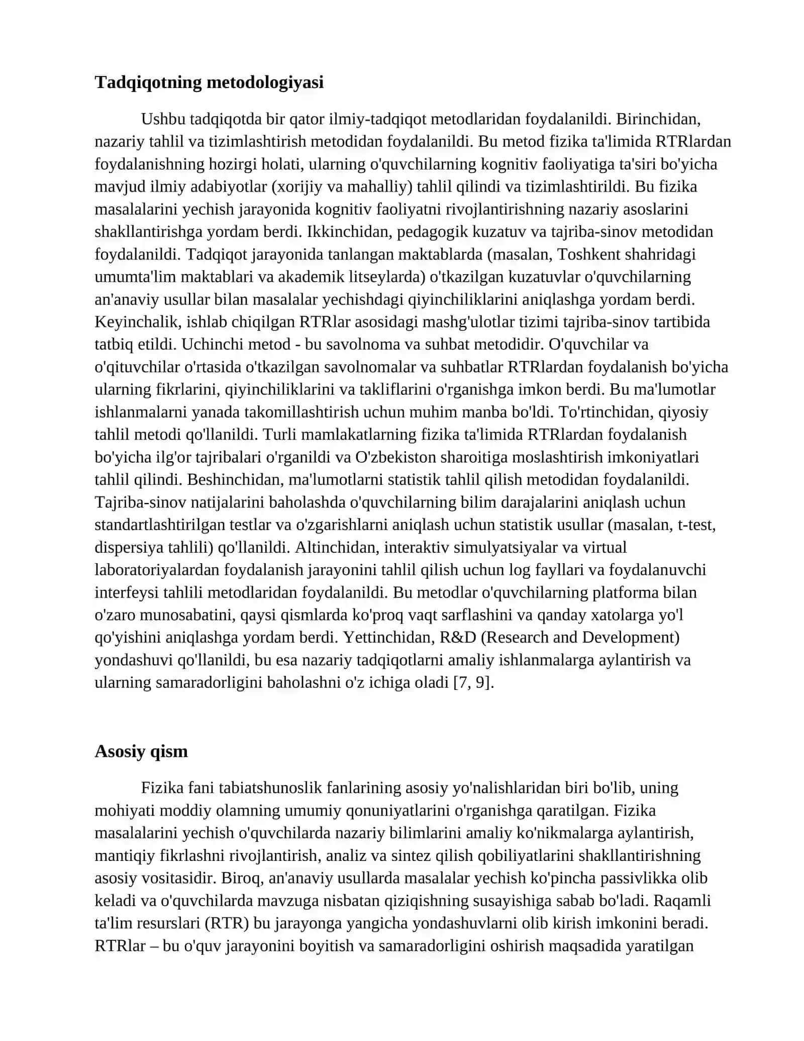 Raqamli ta'lim resurslari asosida fizika fanidan masalalar yechish orqali oʻquvchilarning kognitiv faoliyatini rivojlantirish 4