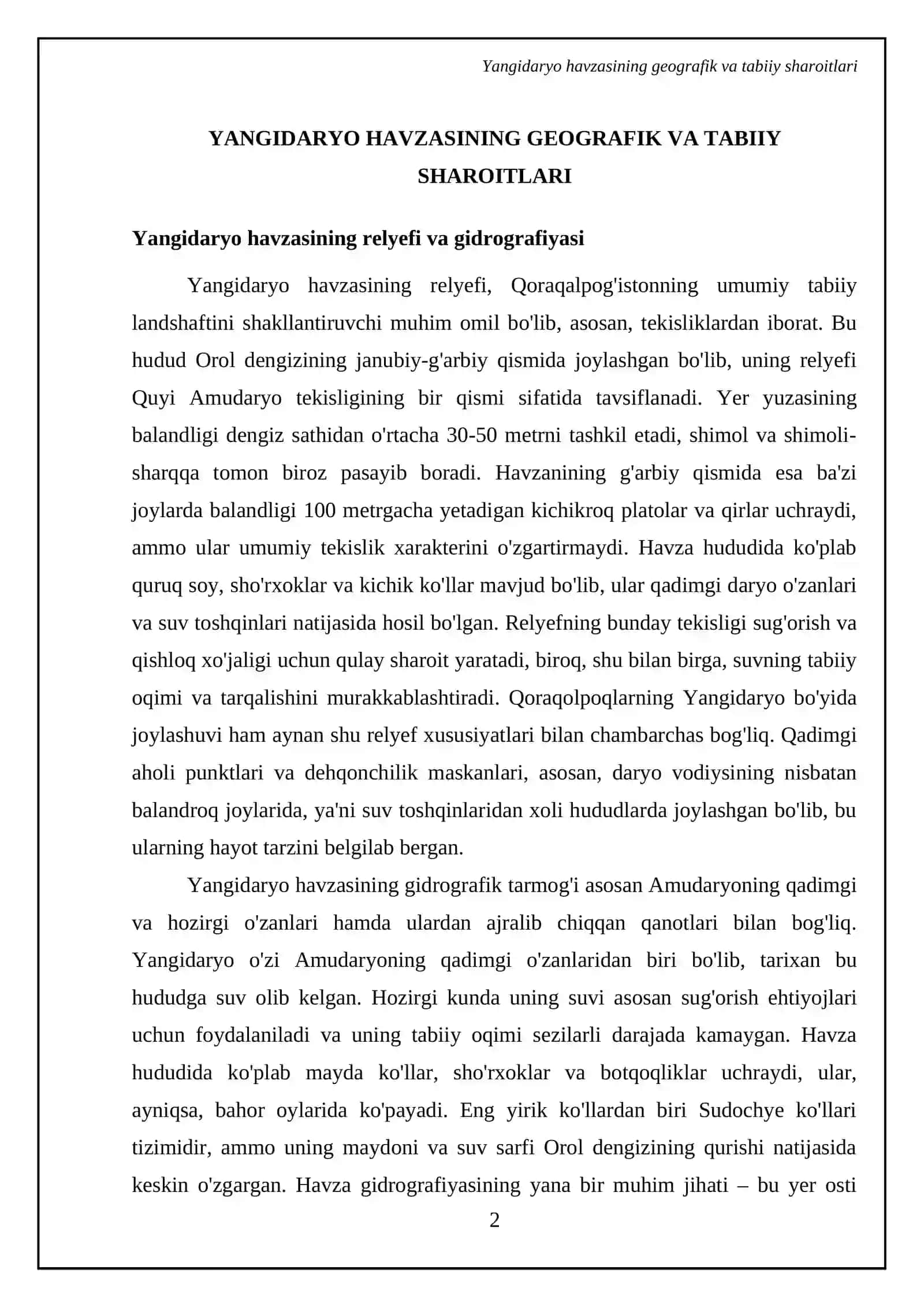 Qoraqolpoqlarning Yangidaryo bóyida joylashuvi 4