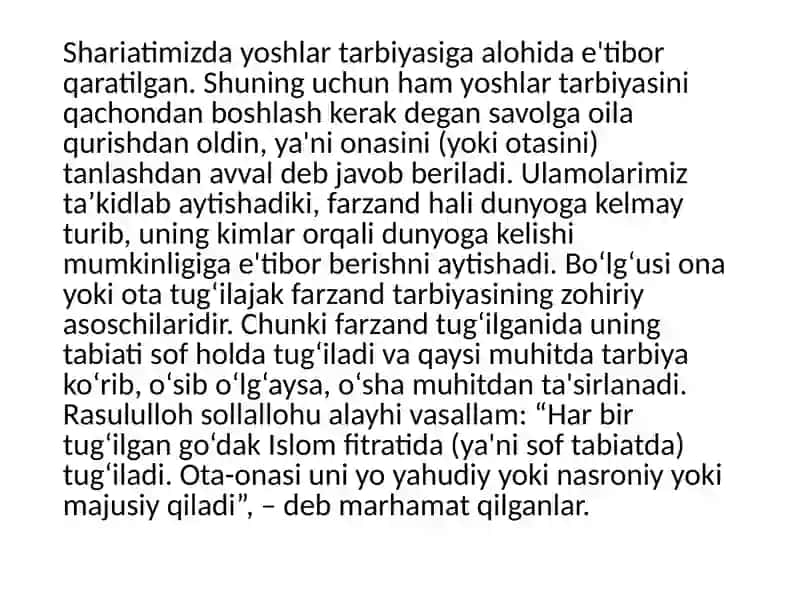 Islomda farzand tarbiyasi 4