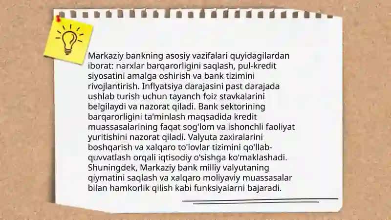 Markaziy bank haqida umumiy ma’lumot 4