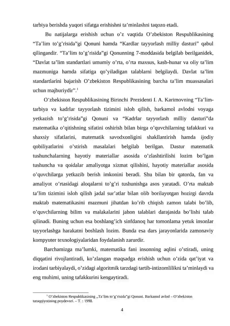 GEOMETRIYA ELEMENTLARINI O’QITISH 4