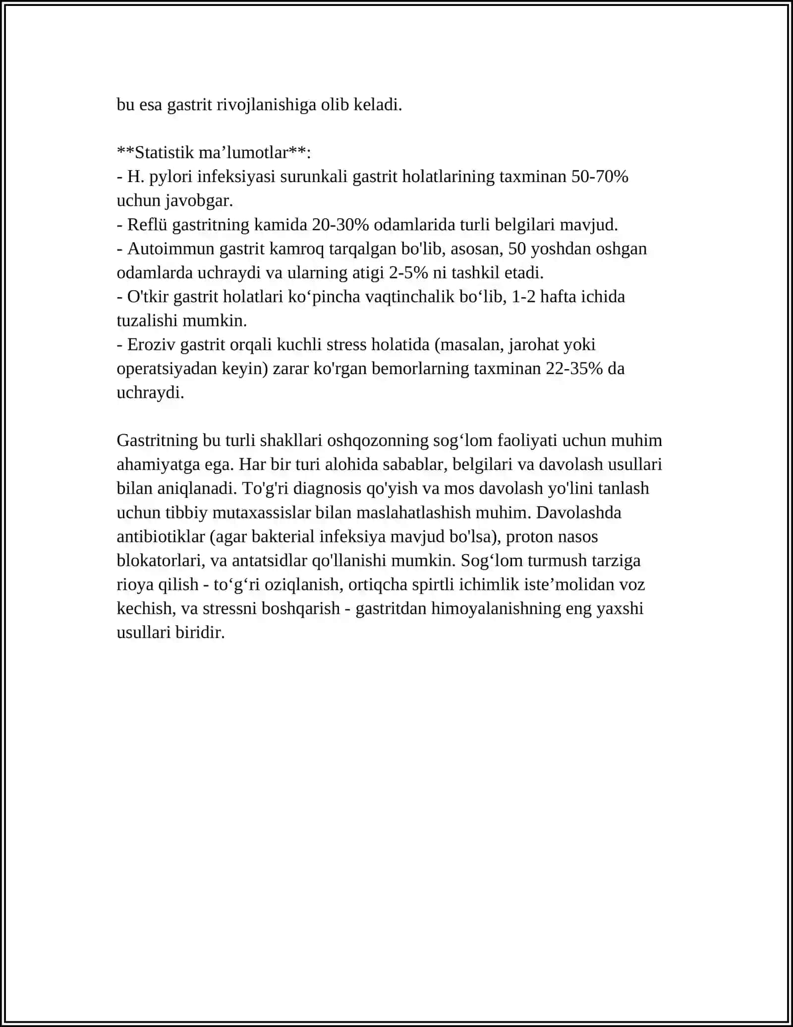 ICHKI KASALIKLAR GASTRIT MAVZUSIDA SLAYD 4