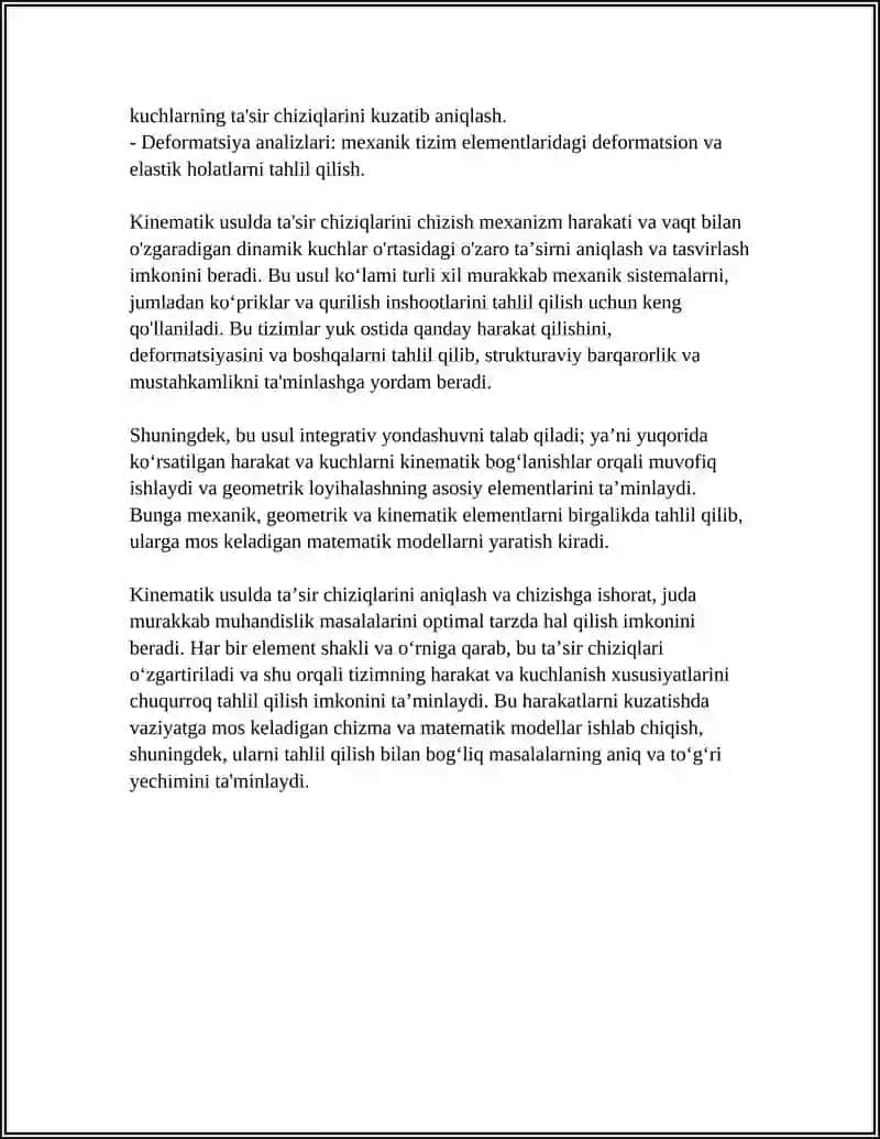 TAʼSIR CHIZIQLARINI CHIZISHNING KINEMATIK USULI 4