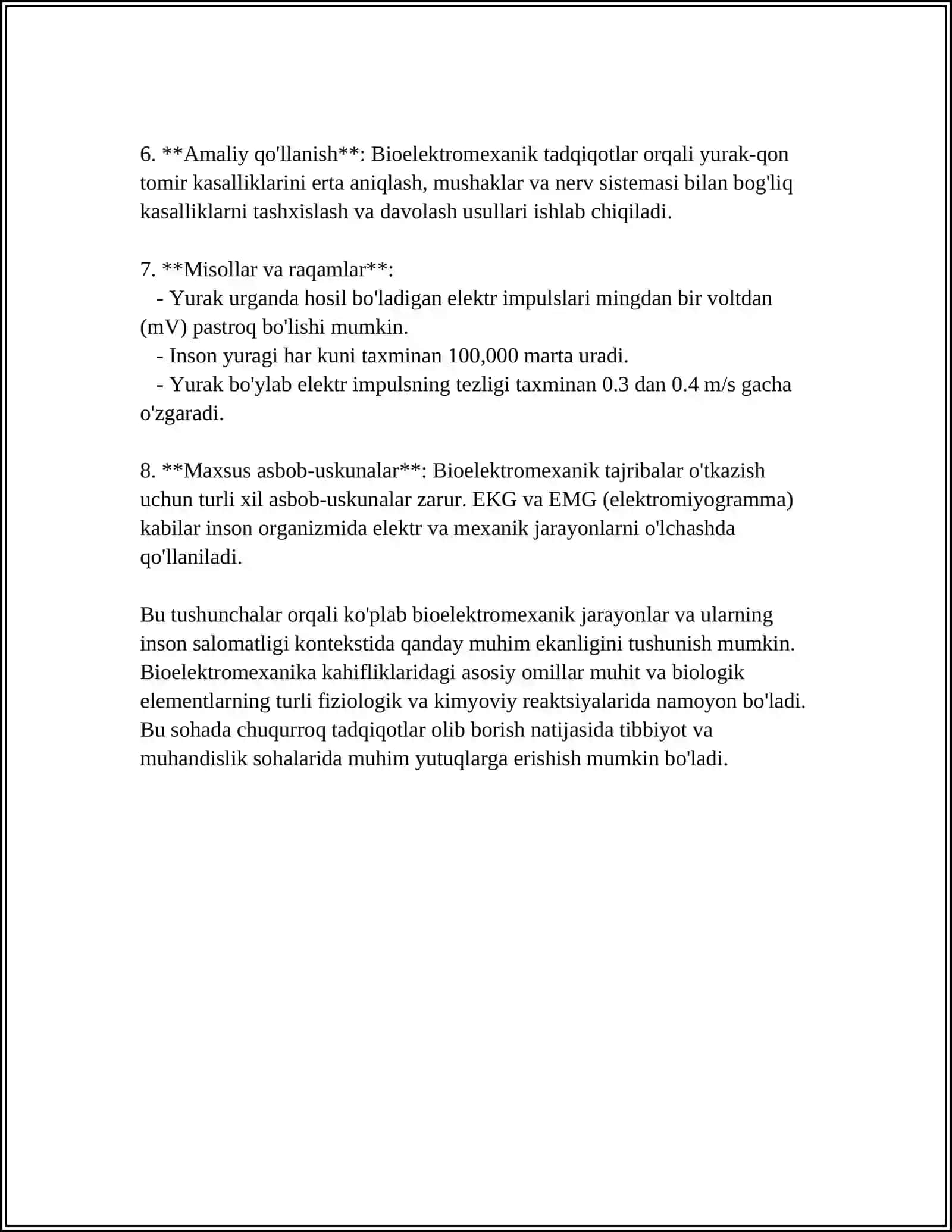 BIOELEKTROMEXANIKA VA ELEKTROKARDIOGRAFIKA ASOSLARI 4