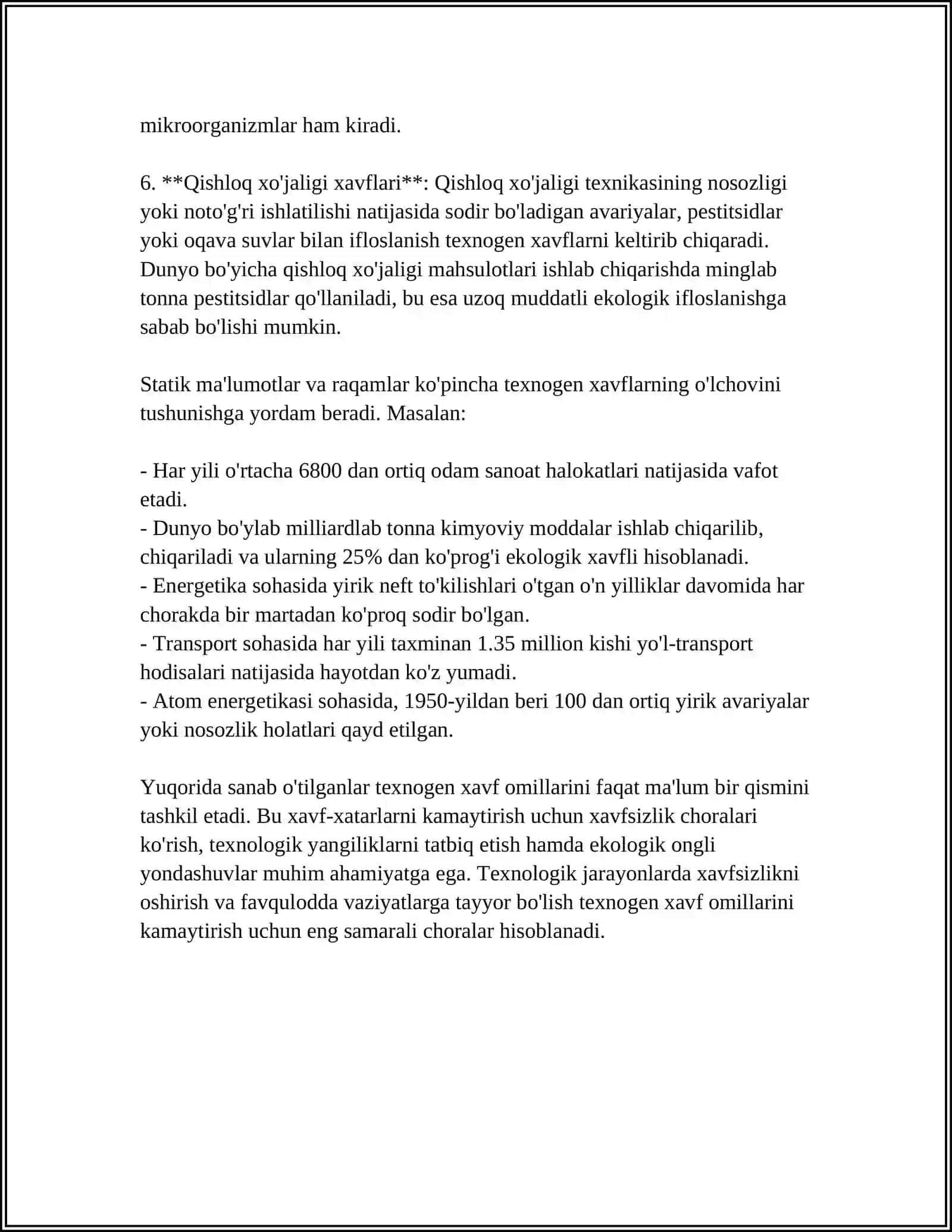 Texnogen Xavfi YUQORI BO'LGAN TEGRALAR DAVLAT KADASTRI 4