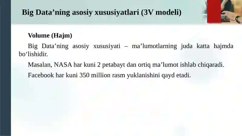 Katta hajmdagi ma’lumotlarni qayta ishlashning umumiy usullari 4