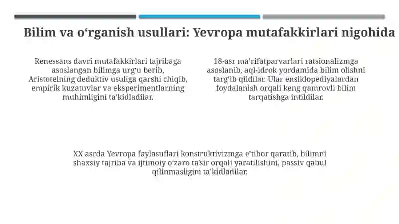 Yevropa mutafakkirlari ta'limining maqsadi 4
