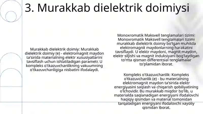 Monohromatik Maydon Uchun Maksvell Tenglamalari Tizimi 4