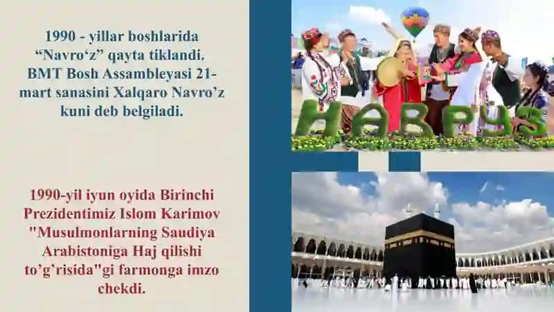 Mustaqillik yillarida Oʻzbekistonning  maʼnaviy va madaniy taraqqiyoti. 4