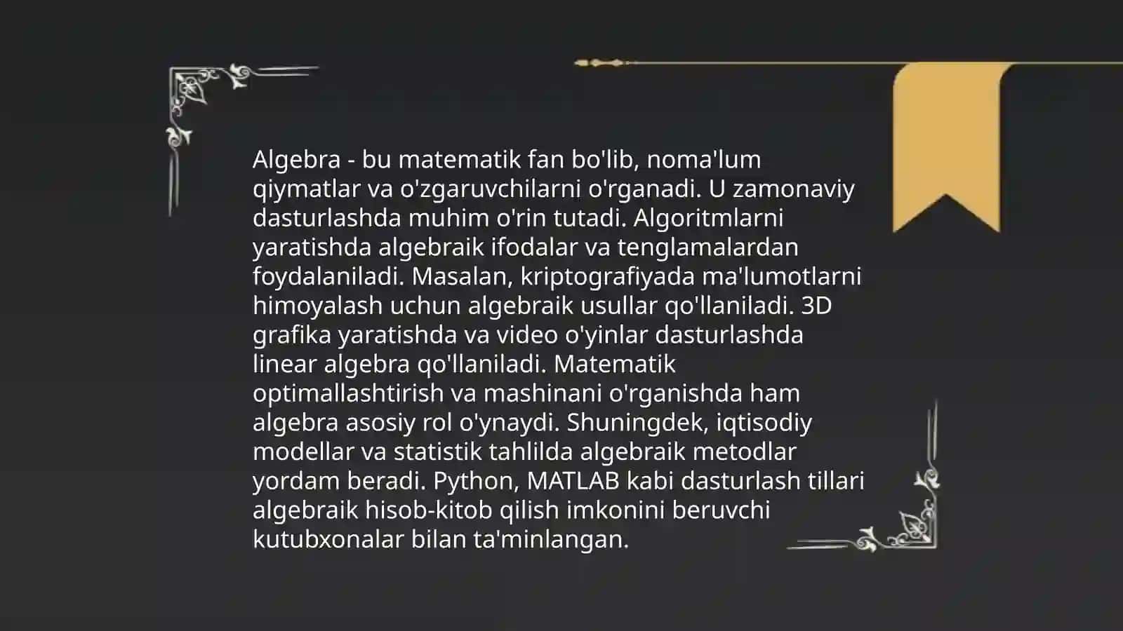 Hozirgi zamon matematikasi va rivijining asosiy yo’nalishlari 4