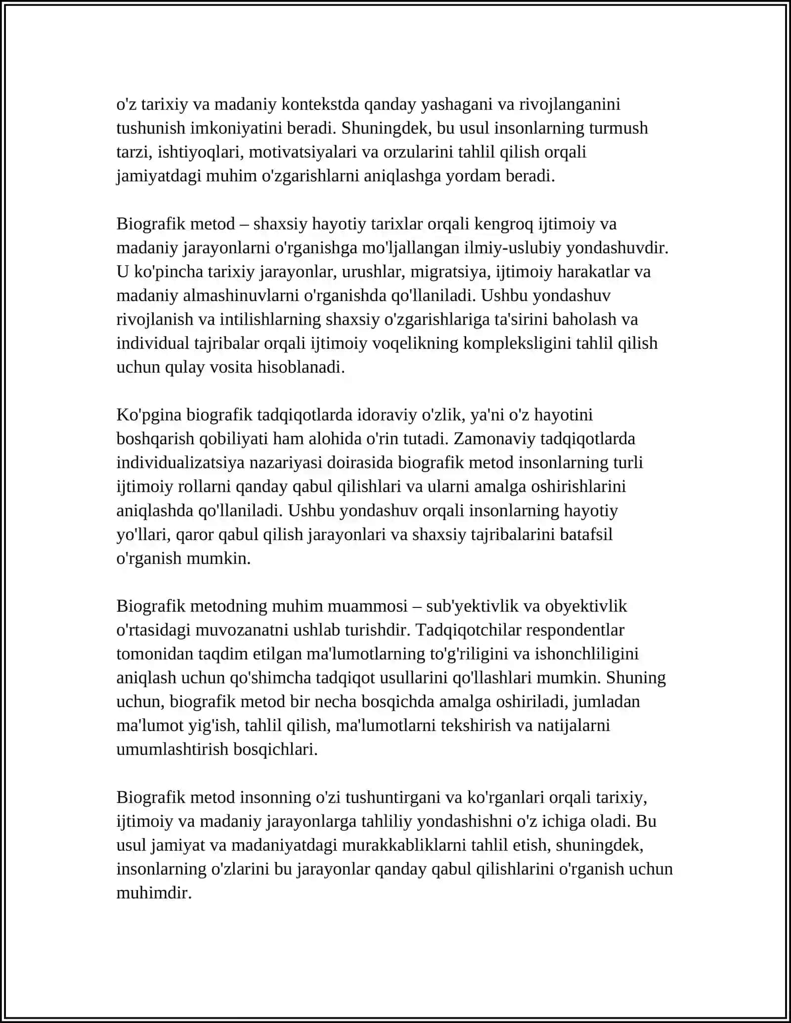 SHAXSNI OʻRGANISHDA BIOGRAFIK METODLAR 4