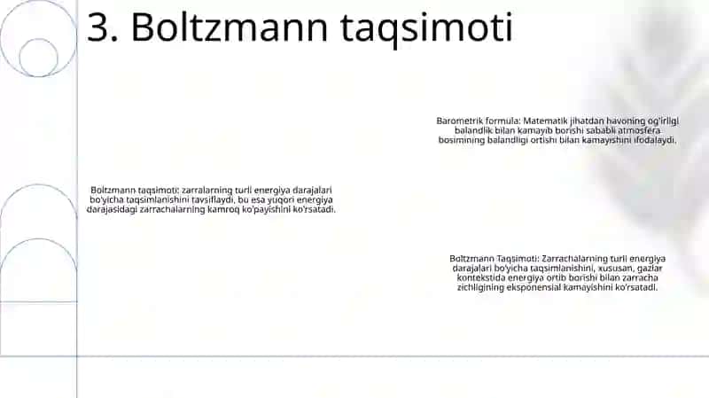 Barometrik Formula. Bolsman Taqsimoti 4