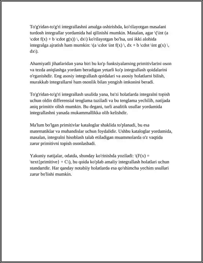 INTEGRALLASH USULLARI 4