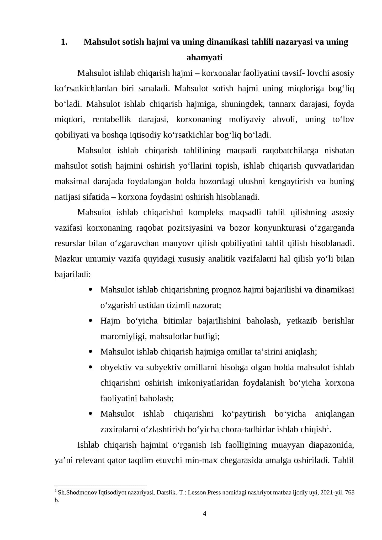 MAHSULOT SOTISH HAJMI VA UNING DINAMIKASINI TAHLILI 4