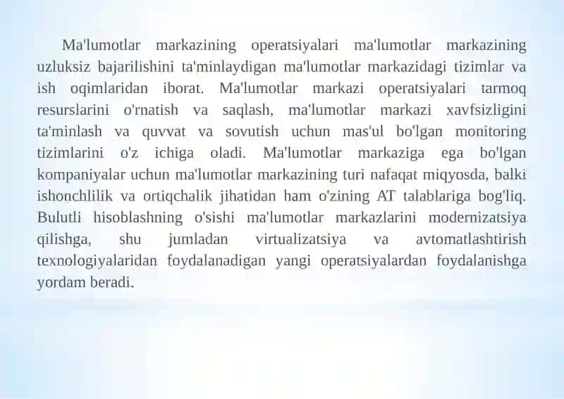 Markaziy ma’lumotlarni qayta ishlash xizmatlari 4
