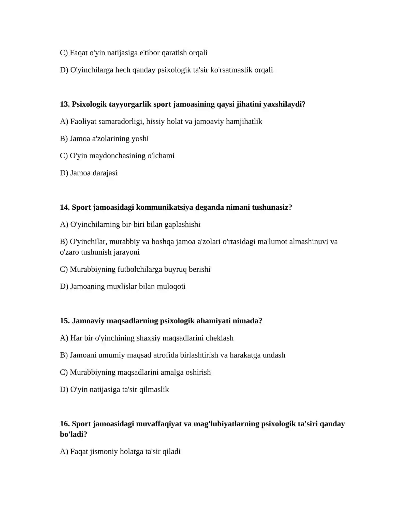 Sport jamoasini psixologik tuzilishining oʻziga xos xususiyati 4