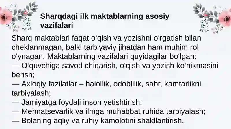 Sharqdagi ilk maktablarda o‘qituvchining pedagogik mahorati 4
